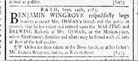 About Benjamin Wingrove’s brewing business