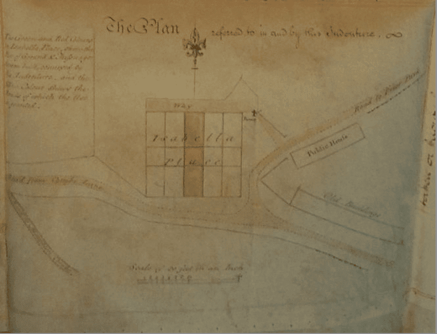 Isabella Place plan 1 - 2 January 1805, Lease and Release A/91/18/5/15 Lewisham Archives