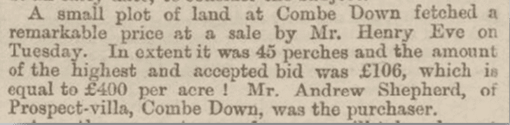 andrew shepherd buys some land bath chronicle thursday 10 april 1873