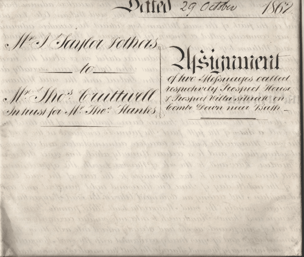 deed dated 29th october 1862