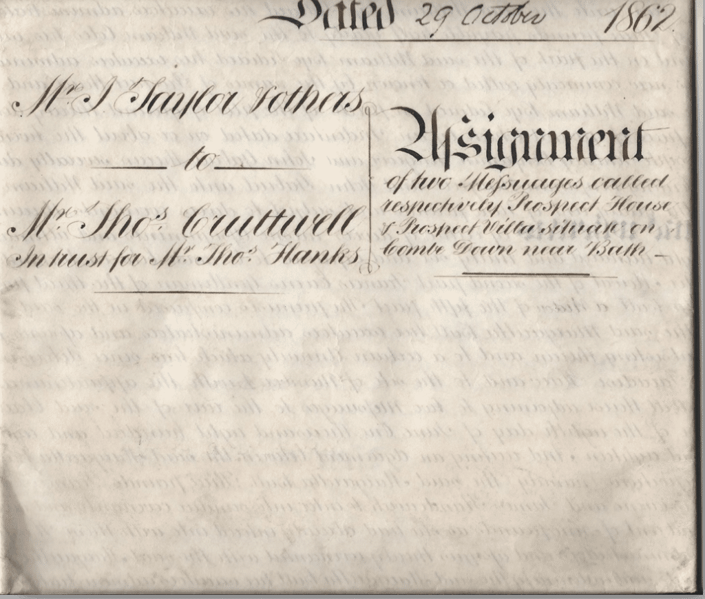 deed of assignment for 115 and 117 church road from 1862 1024x869