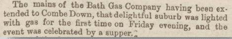 Gas gets to Combe Down, Bath Chronicle, Thursday 26 October 1865