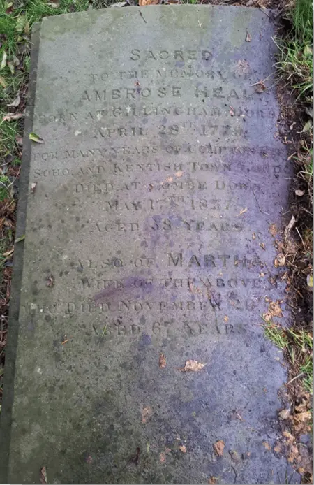 Grave of Ambrose Heal at St. Michaels, Monkton Combe