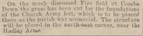 War memorial, Bath Chronicle, Saturday 21 June 1919