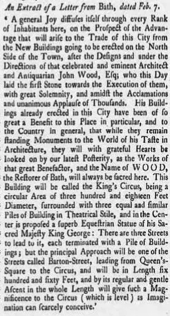 Letter from Bath - from the Derby Mercury, Friday 15 February 1754