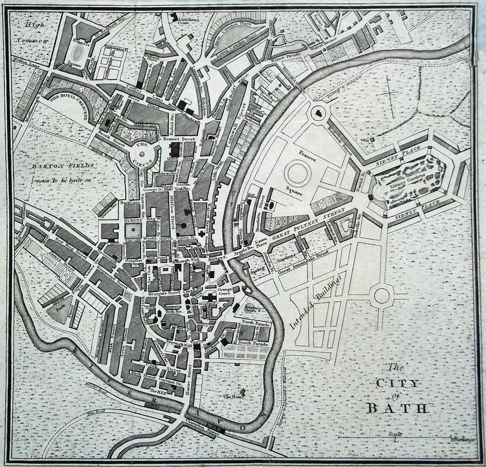 Map of Bath, 1780