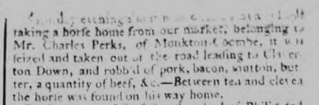 Charles Perks stolen horse - Bath Chronicle and Weekly Gazette - Thursday 4 March 1773