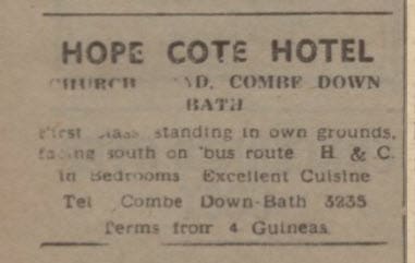 hope cote hotel bath chronicle and weekly gazette saturday 18 january 1947