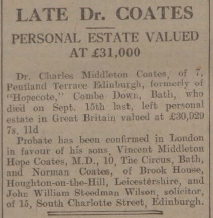 late dr coates bath chronicle and weekly gazette saturday 27 january 1934