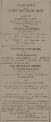 sale of 3 isabella place bath chronicle and weekly gazette thursday 21 november 1901