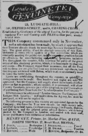 The London Genuine Tea Company - Bath Chronicle and Weekly Gazette - Thursday 1 April 1819