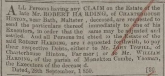 william harding bath chronicle and weekly gazette thursday 3 october 1850