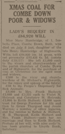 xmas coal in will bath chronicle and weekly gazette saturday 28 december 1940