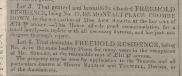5 10 de montalt place for sale bath chronicle and weekly gazette thursday 14 february 1833