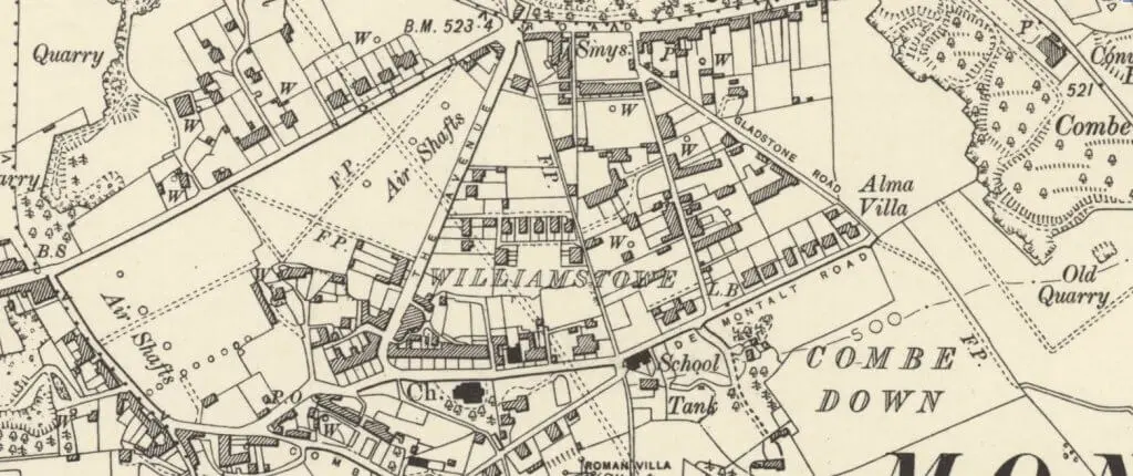 Central Combe Down in 1899 -Somerset, Revised 1899, Published 1904