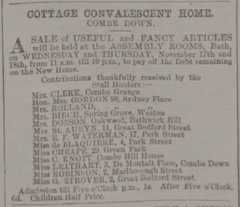 Miss Leathart and convalescent home - Bath Chronicle and Weekly Gazette - Thursday 14 October 1880
