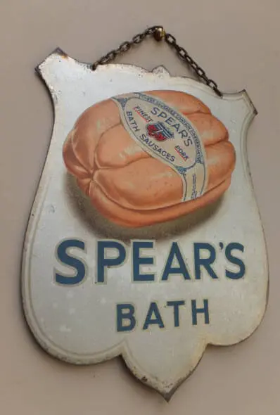 1930s Spears Bath sausages sign