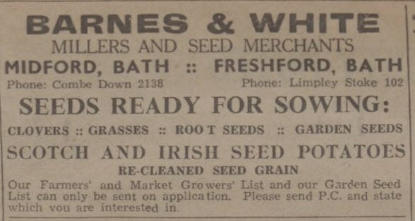 barnes white seed merchants bath chronicle and weekly gazette thursday 24 december 1942