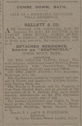 Bath Chronicle and Weekly Gazette - Saturday 14 September 1918