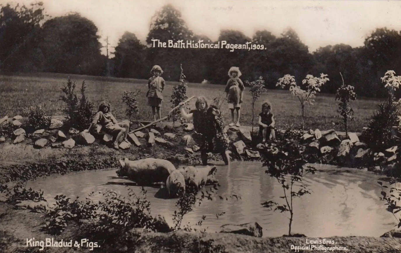 Bath Historical Pageant 1909 - King Bladud and pigs