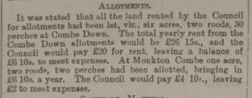 Combe Down allotments - Bath Chronicle and Weekly Gazette - Thursday 25 April 1895