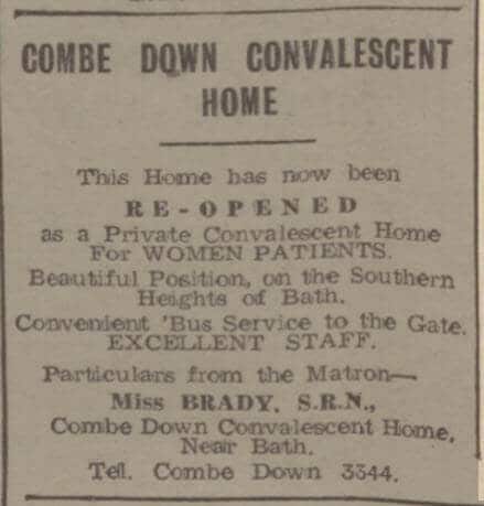 combe down convalescent home bath chronicle and weekly gazette saturday 24 may 1947