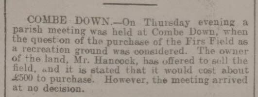 First consideration of Firs Field - Bath Chronicle and Weekly Gazette - Thursday 25 February 1904