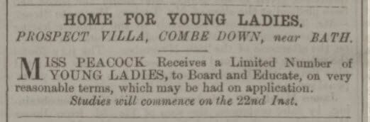 home for young ladies at prospect villa bath chronicle and weekly gazette thursday 9 january 1862