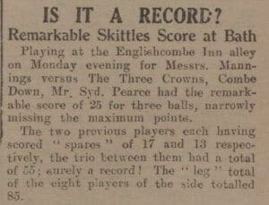 is it a record skittles score bath chronicle and weekly gazette saturday 20 may 1933 300x229