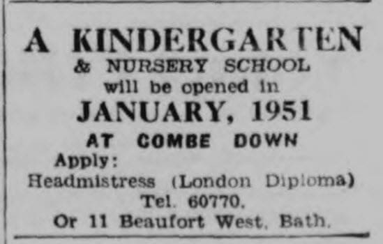 kindergarten bath chronicle and weekly gazette saturday 23 december 1950