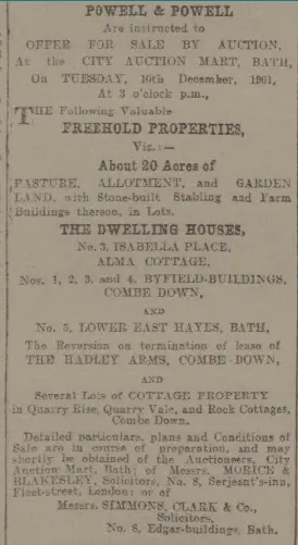The Hadleys start to sell up - Bath Chronicle and Weekly Gazette - Thursday 21 November 1901