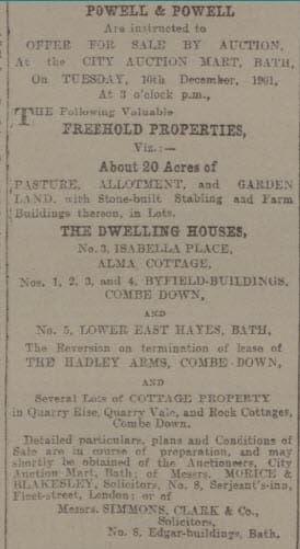 the hadleys start to sell up bath chronicle and weekly gazette thursday 21 november 1901