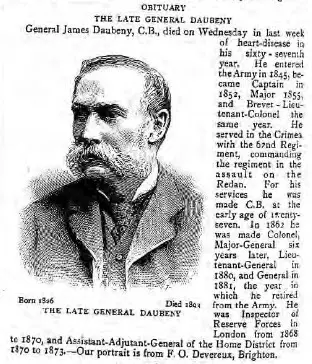 The Late General Daubeney - The Graphic - Saturday 23 September 1893
