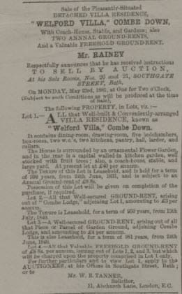 Welford for sale - Bath Chronicle and Weekly Gazette - Thursday 28 April 1881