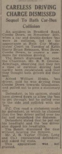 Careless driving charge dismissed - Bath Chronicle and Weekly Gazette - Saturday 4 January 1947