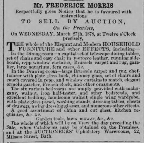 Charity Higgs effects auctioned - Bath Chronicle and Weekly Gazette - Thursday 7 March 1878