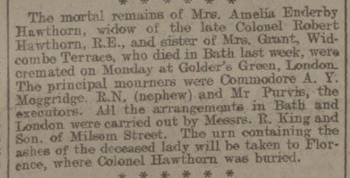 death of amelia enderby dow bath chronicle and weekly gazette thursday 10 september 1908