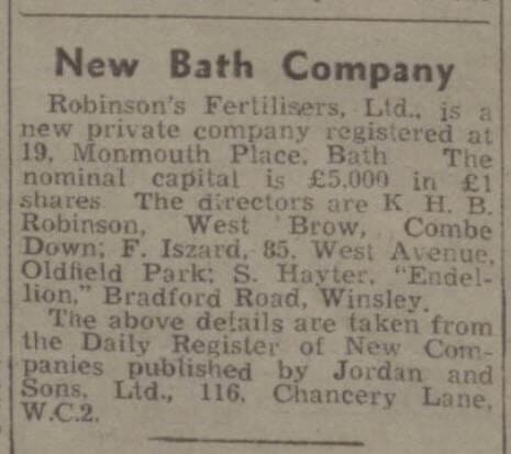 Keith Harry Brian Robinson at West Brow - Bath Chronicle and Weekly Gazette - Saturday 3 July 1948