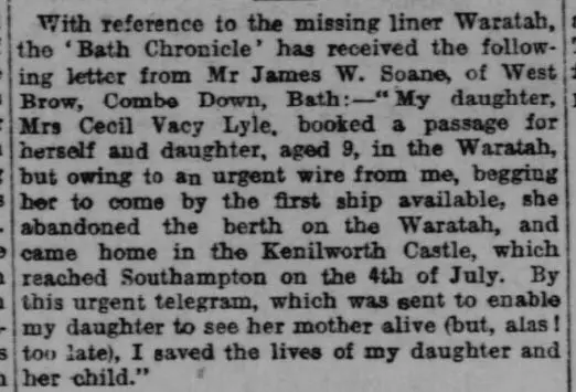 Missing liner - Western Daily Press - Wednesday 11 August 1909