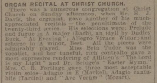 Mrs C R Fortlage recital - Bath Chronicle and Weekly Gazette - Saturday 17 April 1915