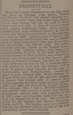 Property sale - Bath Chronicle and Weekly Gazette - Thursday 12 December 1901