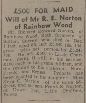 Richard Edward Norton will - Bath Chronicle and Weekly Gazette - Saturday 5 February 1944