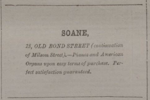 Soane advert - Bath Chronicle and Weekly Gazette - Thursday 25 March 1880