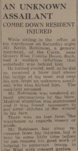 Unknown assailant - Bath Chronicle and Weekly Gazette - Saturday 19 July 1941