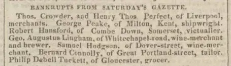 Robert Hansford bankrupt - Bath Chronicle and Weekly Gazette - Thursday 25 August 1825