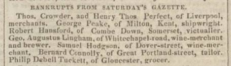 Robert Hansford bankrupt - Bath Chronicle and Weekly Gazette - Thursday 25 August 1825