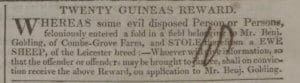 Benjamin Golding, Combe Grove Farm - Bath Chronicle and Weekly Gazette - Thursday 7 December 1826