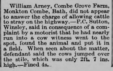 William Arney, Combe Grove farm - Wiltshire Times and Trowbridge Advertiser - Saturday 29 October 1932