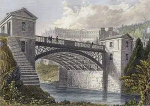Cleveland Bridge Bath in 1830 - engraving by FP Hay