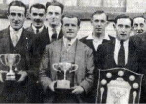 my dad centre was captain of the horseshoe skittle team i believe this was about 1935 300x213